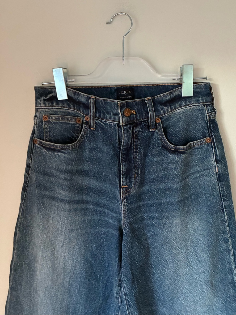 J. Crew Wide Leg Crop Jeans in Medium Wash - Picture 4 of 5